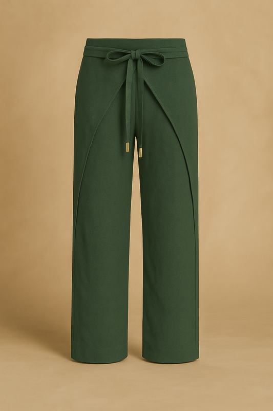 Linen Wrap Pants - Jade