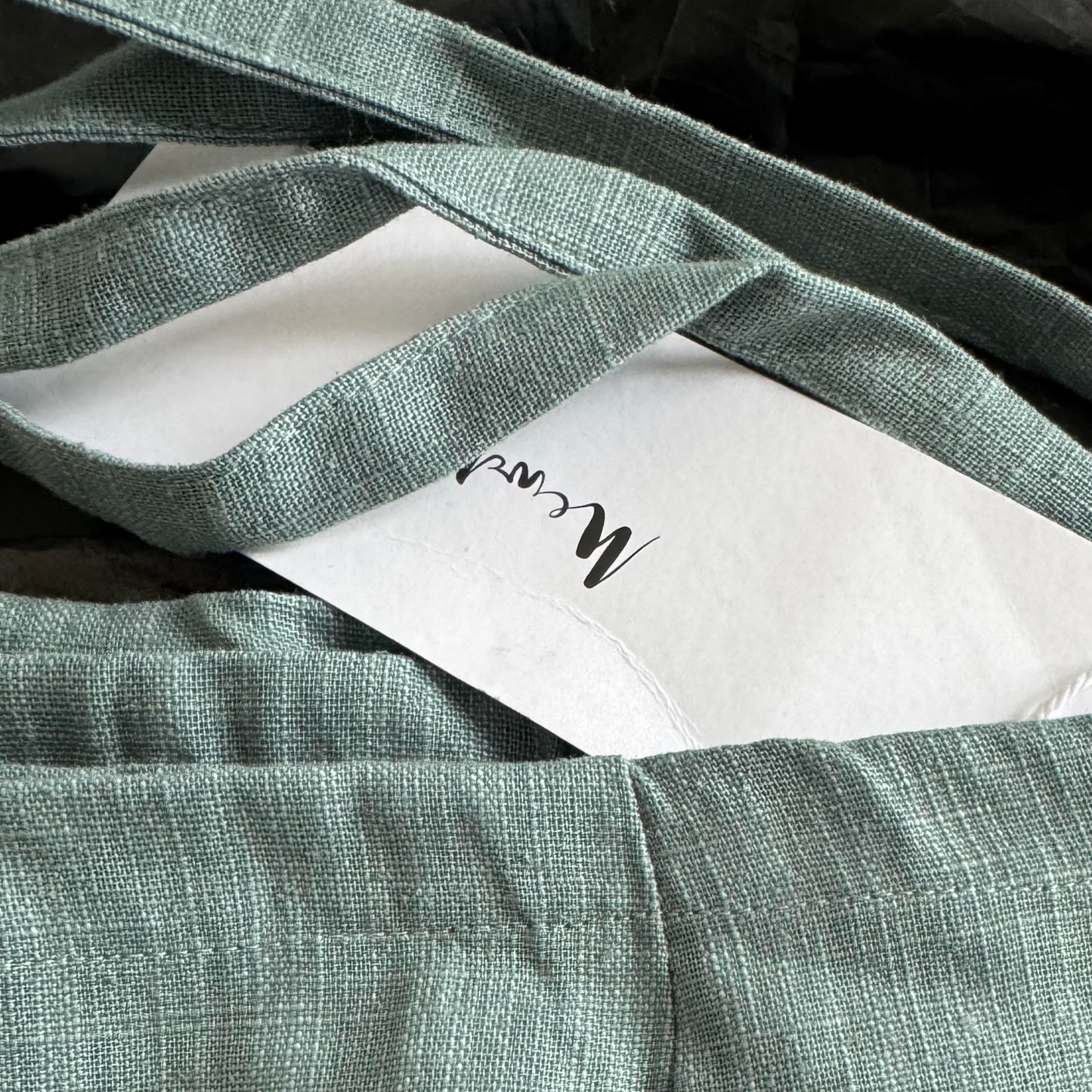 Linen Wrap Pants - Sage Blue