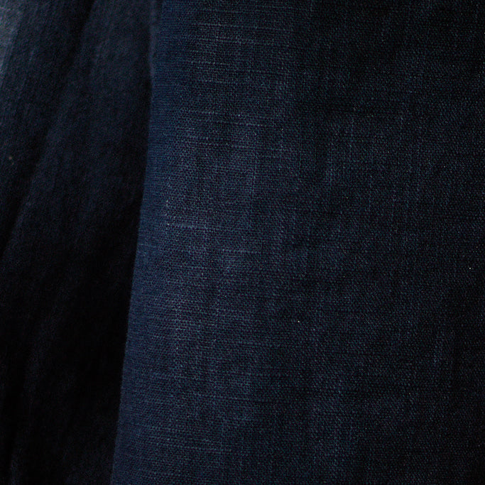 Linen Wrap Pants - Navy Blue