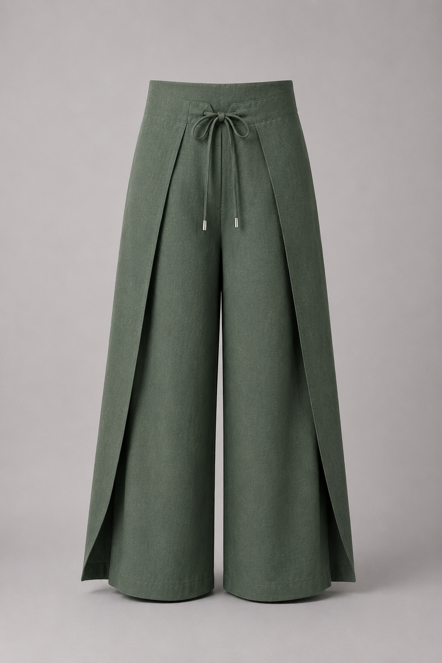 Linen Wrap Pants - Jade