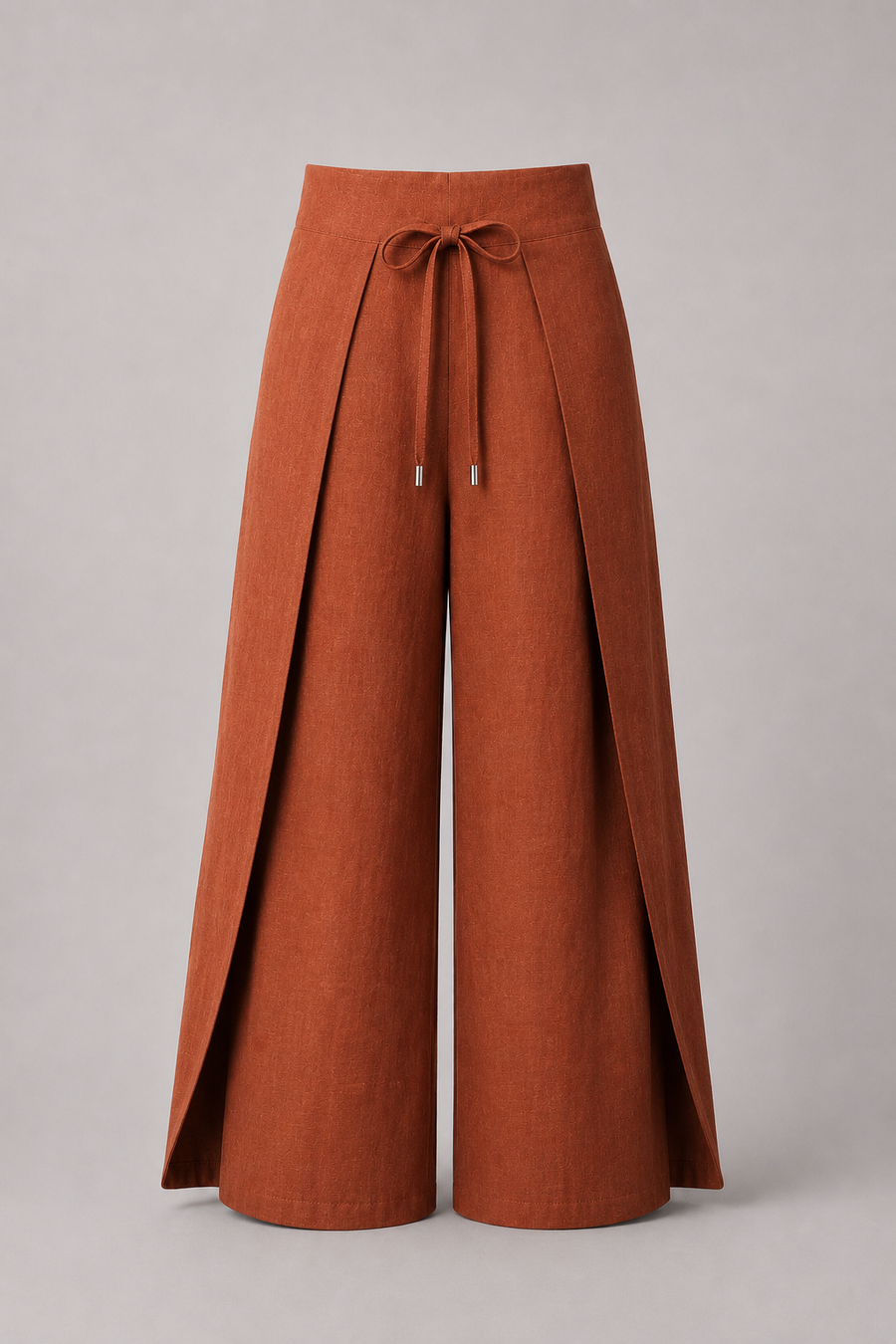 Linen Wrap Pants - Terracotta